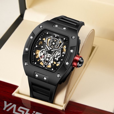 Montres mécaniques pour hommes ajouré étanche grand cadran