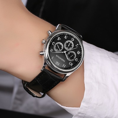 YASHIDUN montre bracelet en acier/bracelet en cuir avec mouvement à quartz imperméable