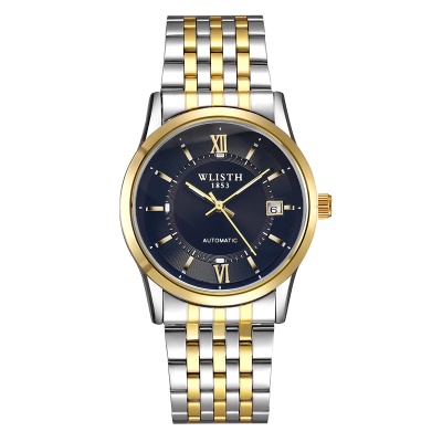 WLISTH montre hommes  calendrier fenêtre entièrement automatique mécanique courroie/bracelet en acier