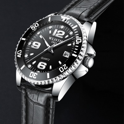 WLISTH Montre pour hommes en acier inoxydable avec bracelet et cadran à vis étanche