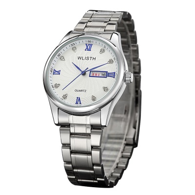 WLISTH montres pour hommes cadran spirale calendrier semaine acier bracelet/ceinture en cuir