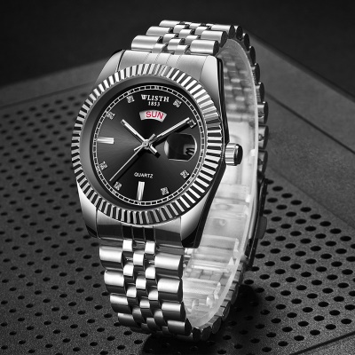 Montres pour hommes or quartz bracelet en acier