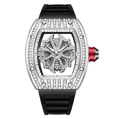 YASHIDUN montre bracelet en caoutchouc avec diamants pointeurs lumineux