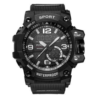 WLISTH montres pour hommes double mouvement lumineux affichage numérique bracelet en TPU