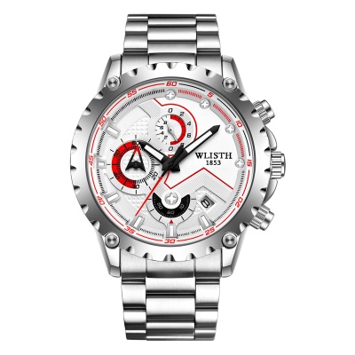 WLISTH montres pour hommes lunette engrenage lumineux fonction bracelet en acier inoxydable