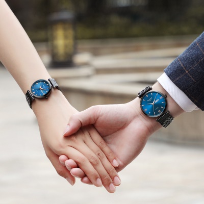 WLISTH montre en acier avec double calendrier papillon double bouton