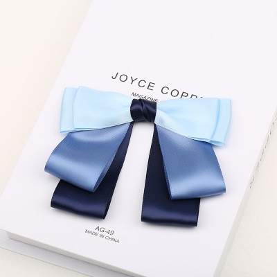 Femme cravate/tête fleur bleu fil teint polyester