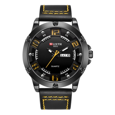 WLISTH montre pour hommes lumineux aiguilles bracelet en cuir imperméable