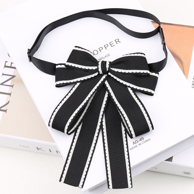 noeud papillon Femme/tête fleur arc rayé fil de polyester
