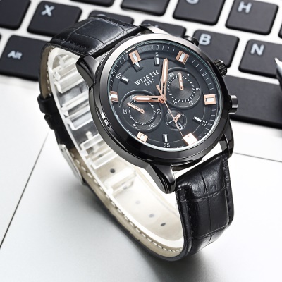Montre à quartz à trois aiguilles avec bracelet en acier imperméable