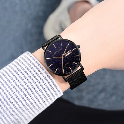 YASHIDUN montres pour hommes étoiles cadran double calendrier léger