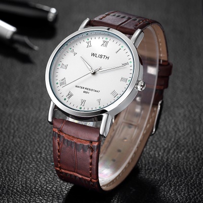 WLISTH montres pour hommes simple et élégant imperméable brillant ceinture en cuir/bracelet en acier