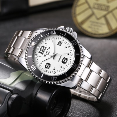 WLISTH Montre pour hommes en acier inoxydable avec bracelet et cadran à vis étanche