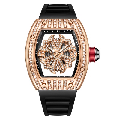 YASHIDUN montre bracelet en caoutchouc avec diamants pointeurs lumineux