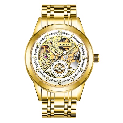 WLISTH montres pour hommes entièrement automatique avec des aiguilles lumineuses mécaniques découpées