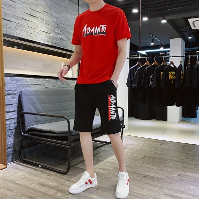 Ensemble décontracté homme manches courtes T-shirt ample deux pièces