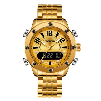 YASHIDUN montre double mouvement lumineuse aiguilles chiffres en acier bracelet