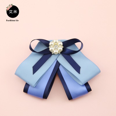 noeud papillon/tête fleur de réglage avec perle décorative bleu