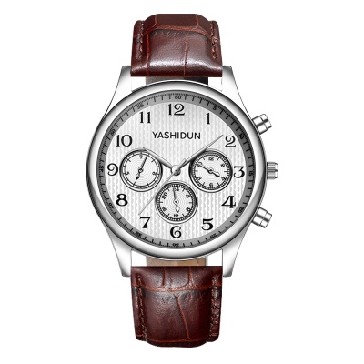 YASHIDUN montre bracelet en acier/bracelet en cuir avec mouvement à quartz imperméable