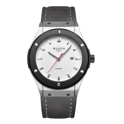 WLISTH montre hommes avec calendrier affichage lumineux bracelet en acier/ceinture en cuir