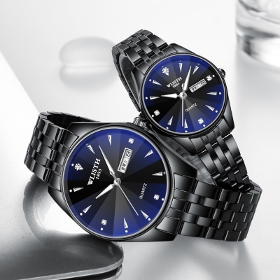 WLISTH montres pour hommes double calendrier châtaigne d'eau miroir imperméable