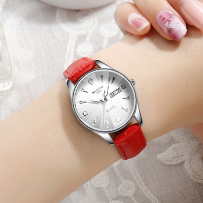 WLISTH montres pour hommes double calendrier châtaigne d'eau miroir imperméable