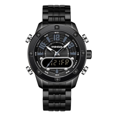 YASHIDUN montre double mouvement lumineuse aiguilles chiffres en acier bracelet
