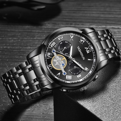 YASHIDUN montres pour les hommes faux trois yeux couronne hélicoïdale aiguilles lumineuses