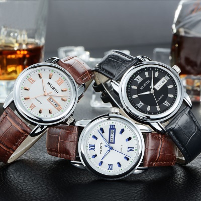 WLISTH montres pour hommes double calendrier boucle déployante lumineuse