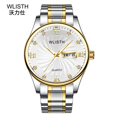 WLISTH montres pour hommes double pression Butterfly Butterfly calendrier semaine lumineuse