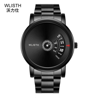 WLISTH montre noire imperméable pour les hommes