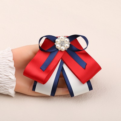 Femme noeud papillon/tête fleur lacets petit arc perle décoration fil de polyester
