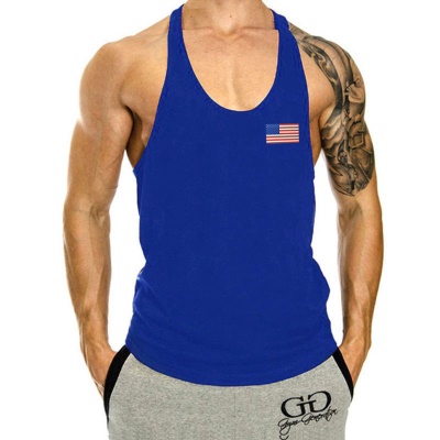Gilet de sport pour hommes muscle fitness harnais sans manches coton