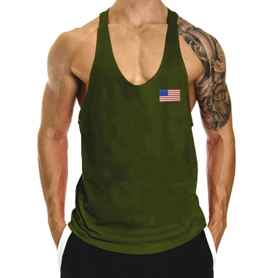Gilet de sport pour hommes muscle fitness harnais sans manches coton