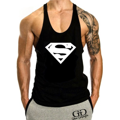Gilet de sport en I en coton de grande taille