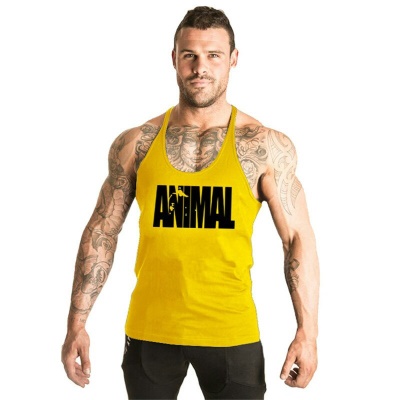 Gilet de sport pour hommes lâche épaule sans manches type musculaire