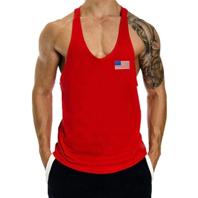 Gilet de sport pour hommes muscle fitness harnais sans manches coton