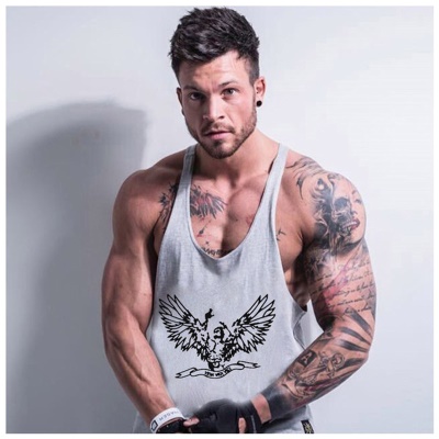 Gilet de fitness pour hommes peigné épaules grandes ailes imprimé