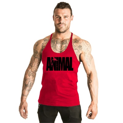Gilet de sport pour hommes lâche épaule sans manches type musculaire