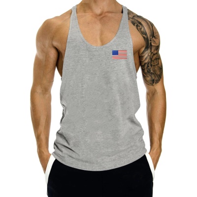 Gilet de sport pour hommes muscle fitness harnais sans manches coton