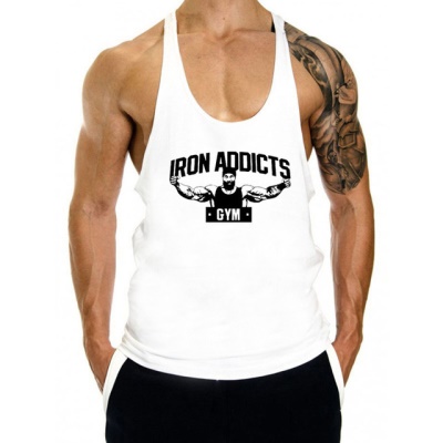 Gilet de sport en coton col rond avec bretelles amples