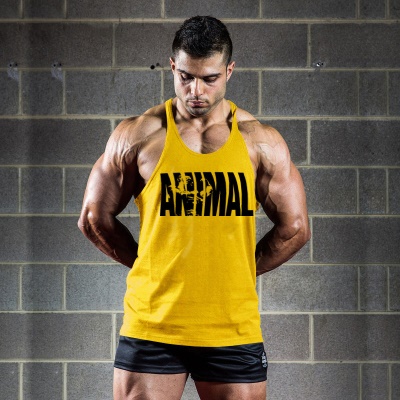 gilet de sport I bretelles lettre imprimé lâche absorption de la transpiration