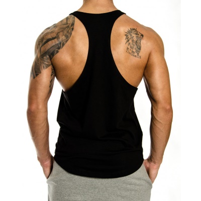 Gilet de sport pour hommes en coton imprimé épaule lâche