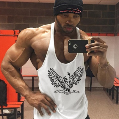 Gilet de fitness pour hommes peigné épaules grandes ailes imprimé