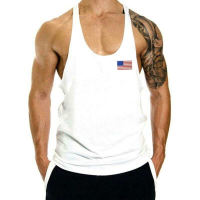 Gilet de sport pour hommes muscle fitness harnais sans manches coton