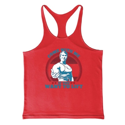 Hommes gilet de fitness lettre imprimé harnais sans manches muscle type