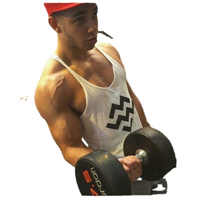 Gilet de sport pour hommes épaules sans manches en coton ample