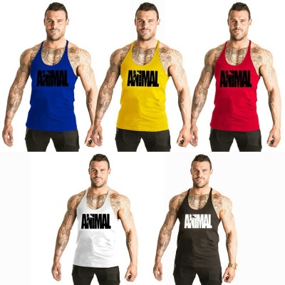 Gilet de sport pour hommes lâche épaule sans manches type musculaire