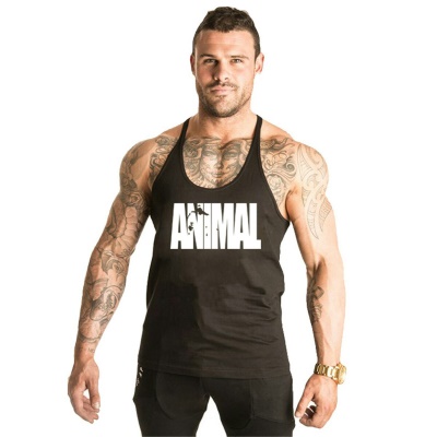 Gilet de sport pour hommes lâche épaule sans manches type musculaire