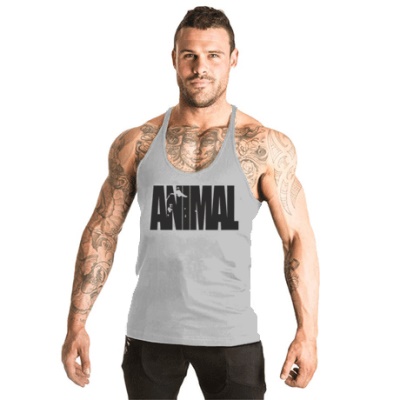 Gilet de sport pour hommes lâche épaule sans manches type musculaire